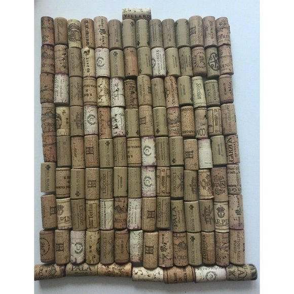 Lot of 120 Wine Corks Real Printed Recycled Art Craft USED - Picture 1 of 3